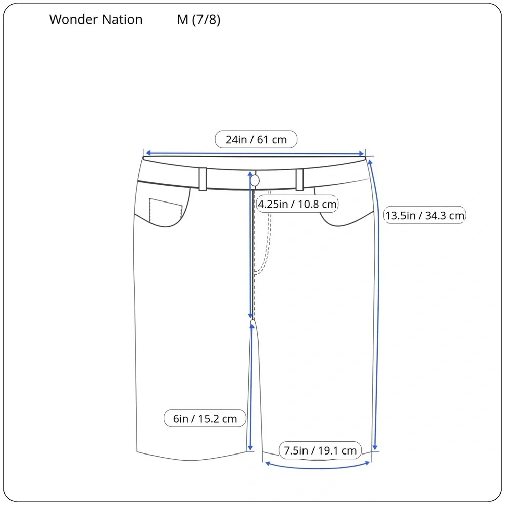 Wonder Nation Girls Multi Stripe Shorts - Picture 6 of 6
